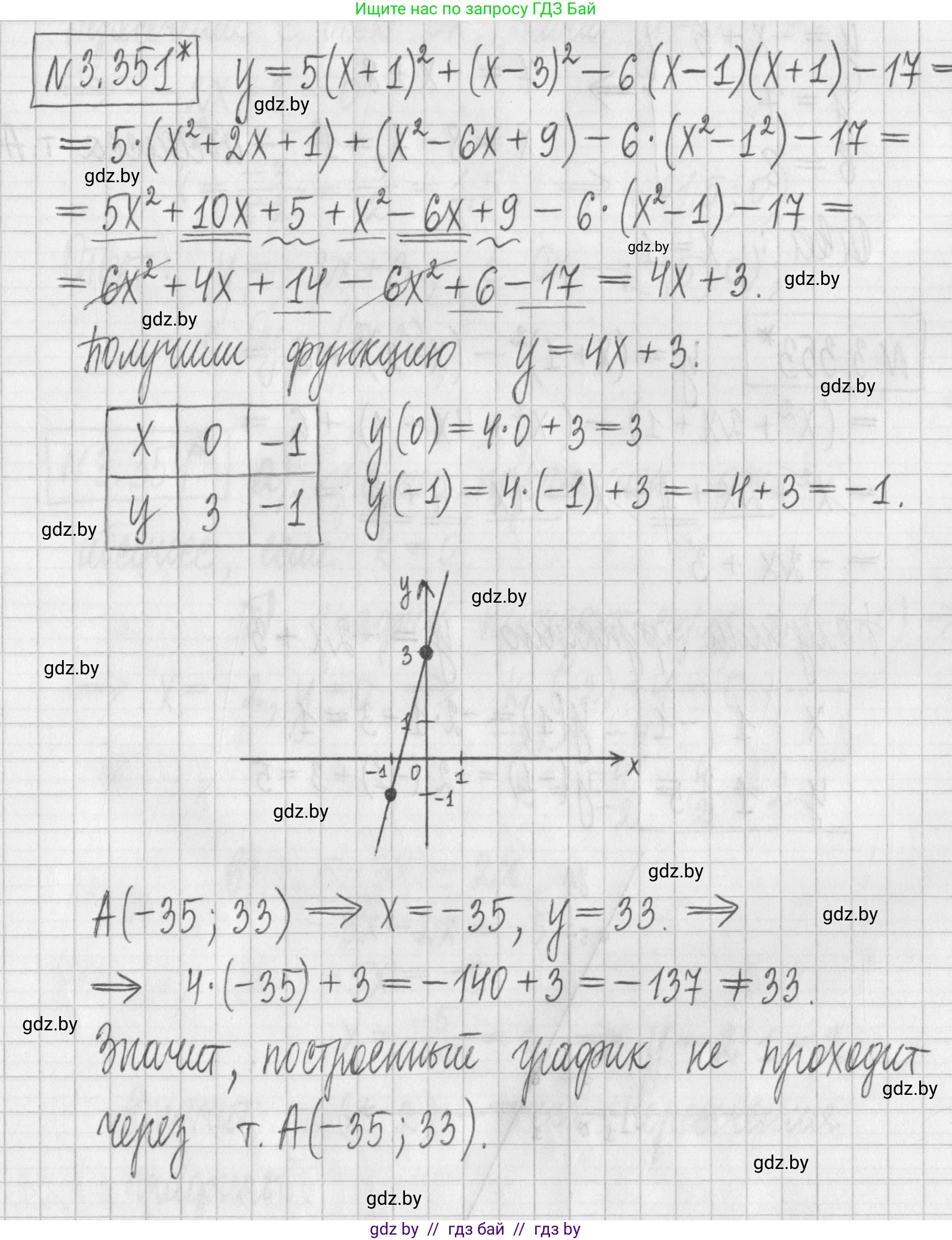 Алгебра, 7 класс Учебник, авторы: Арефьева Ирина Глебовна, Пирютко Ольга Николаевна, издательство Народная асвета, Минск, 2022, зелёного цвета, страница 245, номер 3.351, Решение