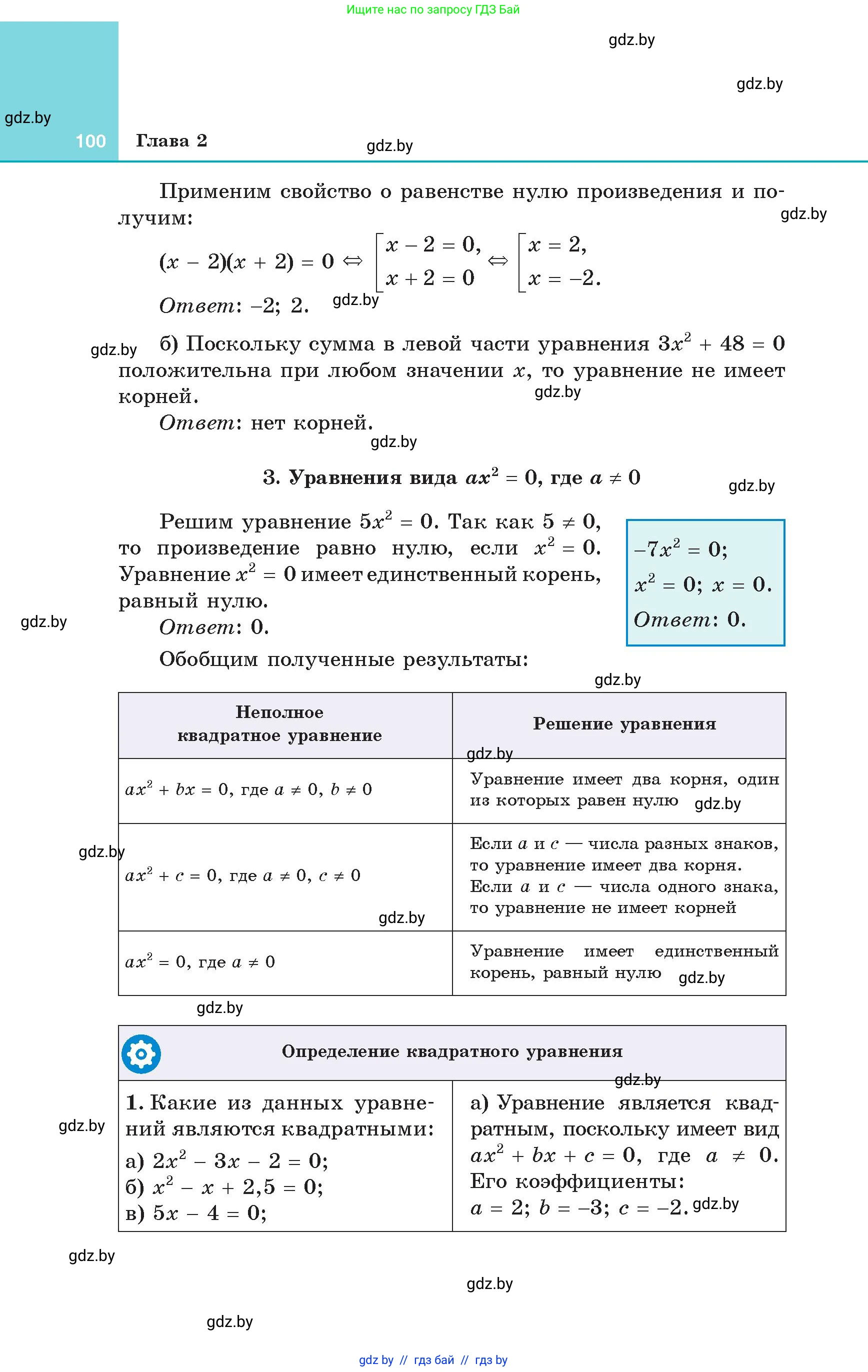 Алгебра, 8 класс Учебник, авторы: Арефьева Ирина Глебовна, Пирютко Ольга Николаевна, издательство Адукацыя i выхаванне, Минск, 2024, бирюзового цвета, страница 100