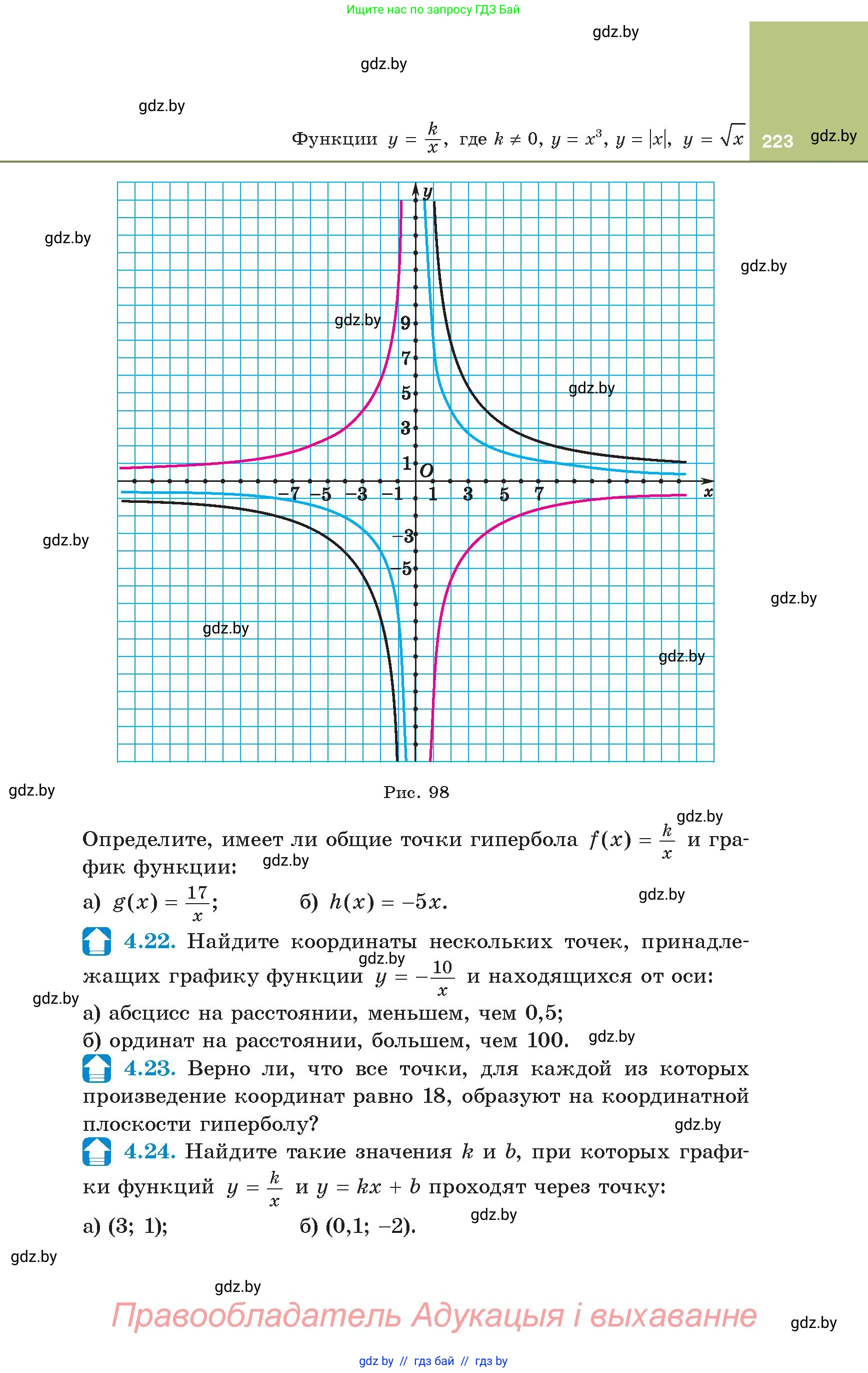 Алгебра, 8 класс Учебник, авторы: Арефьева Ирина Глебовна, Пирютко Ольга Николаевна, издательство Адукацыя i выхаванне, Минск, 2024, бирюзового цвета, страница 223