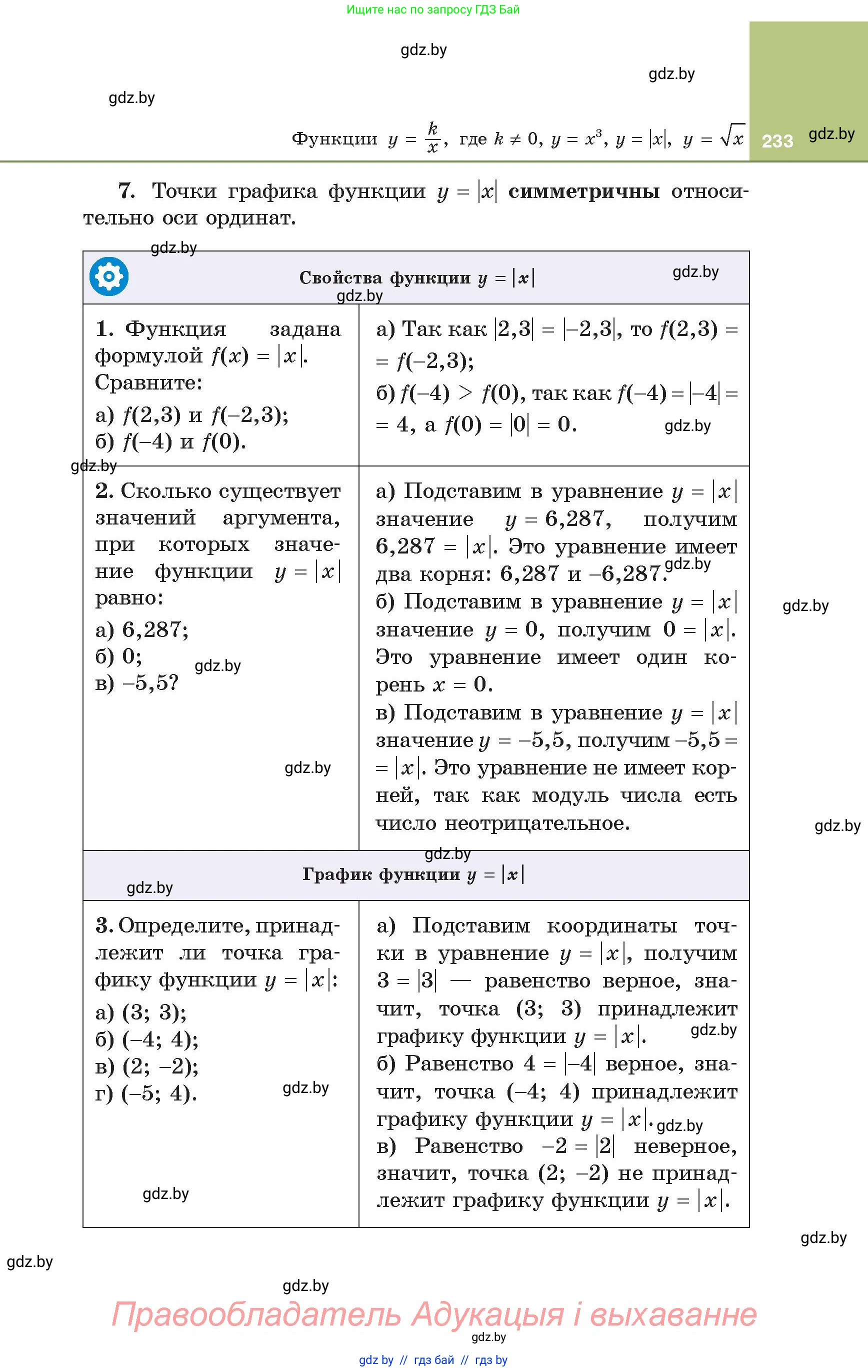 Алгебра, 8 класс Учебник, авторы: Арефьева Ирина Глебовна, Пирютко Ольга Николаевна, издательство Адукацыя i выхаванне, Минск, 2024, бирюзового цвета, страница 233