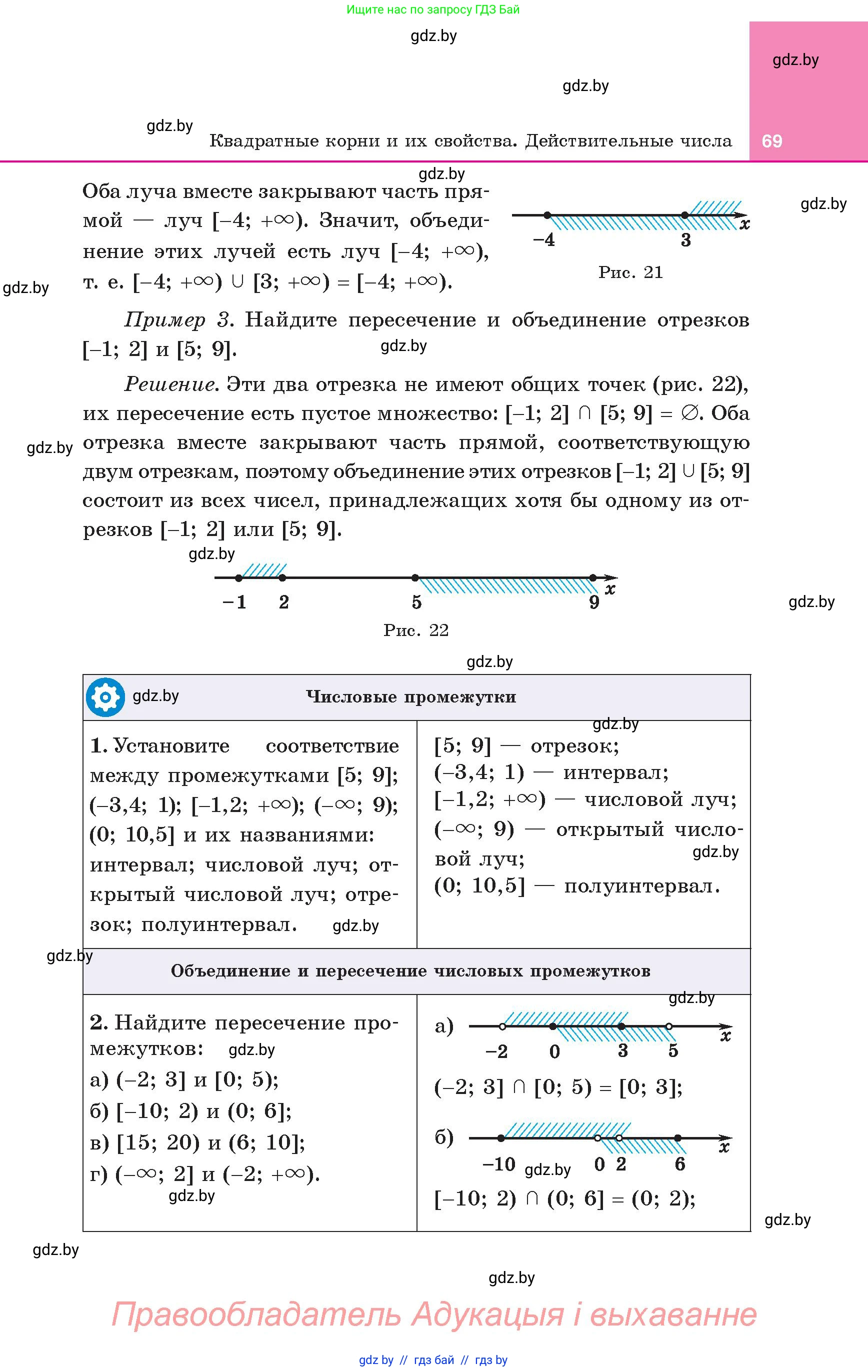 Алгебра, 8 класс Учебник, авторы: Арефьева Ирина Глебовна, Пирютко Ольга Николаевна, издательство Адукацыя i выхаванне, Минск, 2024, бирюзового цвета, страница 69