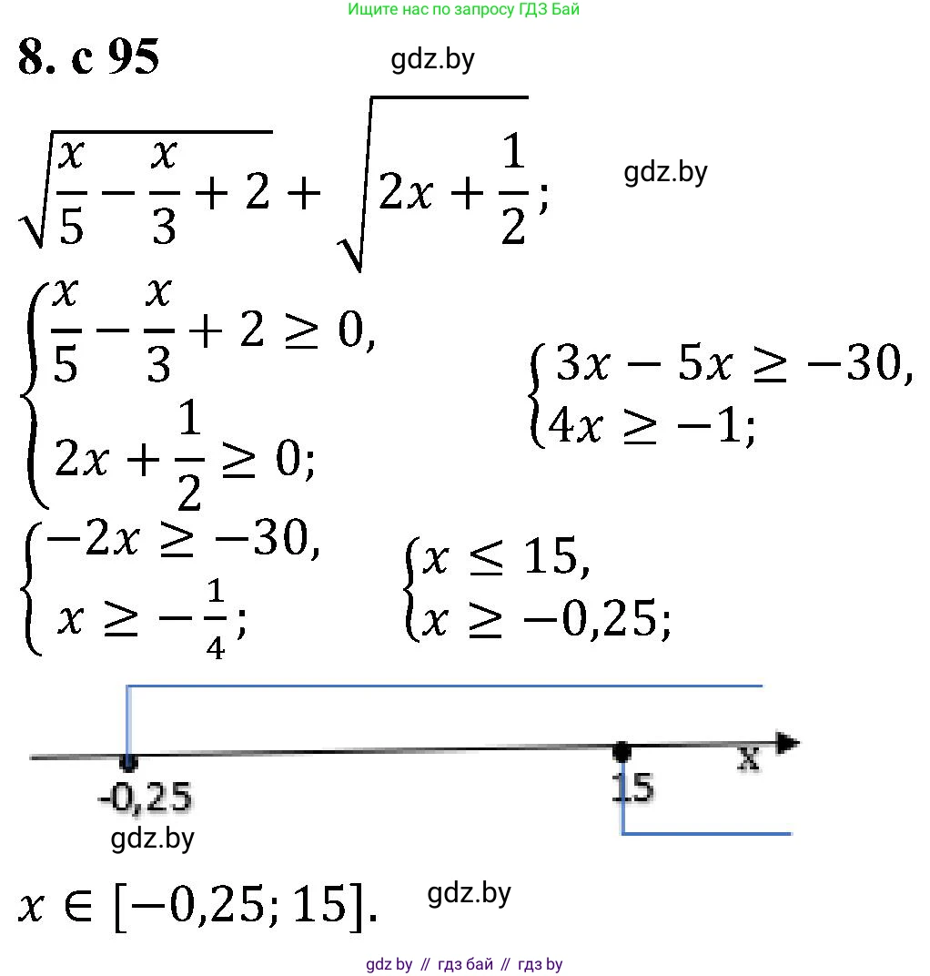 Алгебра, 8 класс Учебник, авторы: Арефьева Ирина Глебовна, Пирютко Ольга Николаевна, издательство Адукацыя i выхаванне, Минск, 2024, бирюзового цвета, страница 95, номер 8, Решение