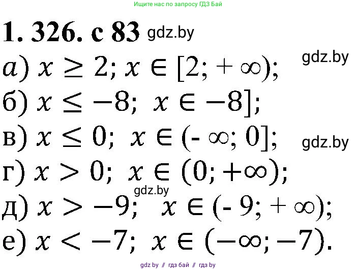 Алгебра, 8 класс Учебник, авторы: Арефьева Ирина Глебовна, Пирютко Ольга Николаевна, издательство Адукацыя i выхаванне, Минск, 2024, бирюзового цвета, страница 83, номер 1.326, Решение