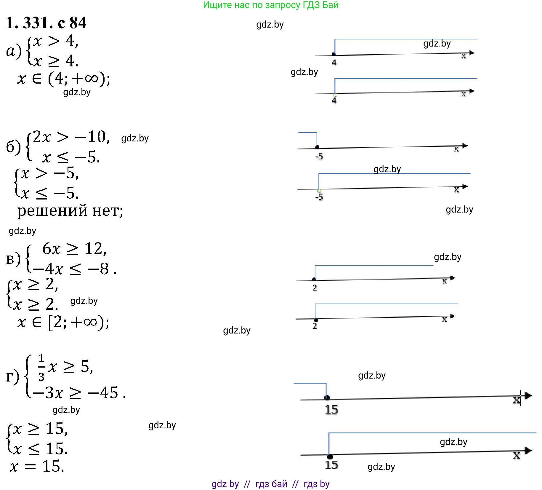 Алгебра, 8 класс Учебник, авторы: Арефьева Ирина Глебовна, Пирютко Ольга Николаевна, издательство Адукацыя i выхаванне, Минск, 2024, бирюзового цвета, страница 84, номер 1.331, Решение