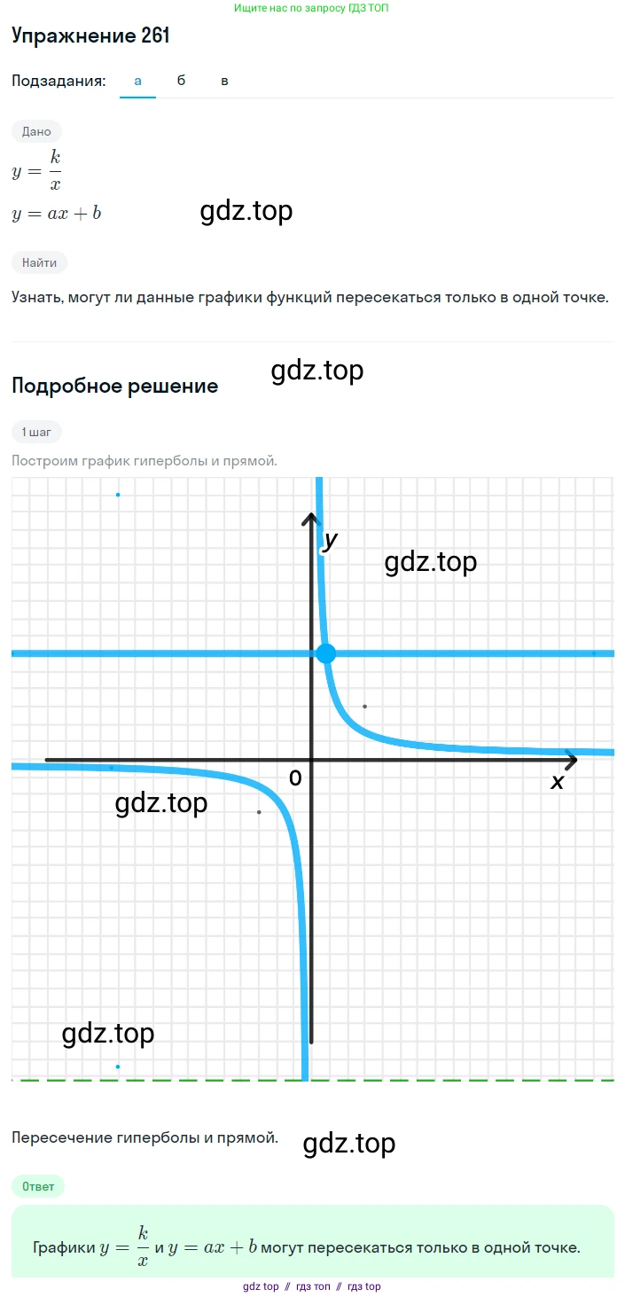 Алгебра, 8 класс Учебник, авторы: Макарычев Юрий Николаевич, Миндюк Нора Григорьевна, Нешков Константин Иванович, Суворова Светлана Борисовна, издательство Просвещение, Москва, 2019 - 2022, белого цвета, страница 60, номер 261, Решение 1 (продолжение 2)