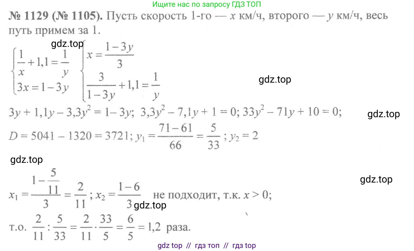 Алгебра, 8 класс Учебник, авторы: Макарычев Юрий Николаевич, Миндюк Нора Григорьевна, Нешков Константин Иванович, Суворова Светлана Борисовна, издательство Просвещение, Москва, 2019 - 2022, белого цвета, страница 256, номер 1129, Решение 7