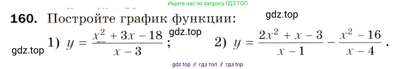 Алгебра, 8 класс Дидактические материалы, авторы: Мерзляк Аркадий Григорьевич, Полонский Виталий Борисович, Рабинович Ефим Михайлович, Якир Михаил Семёнович, издательство Просвещение, Москва, 2014, розового цвета, страница 83, номер 160, Условие