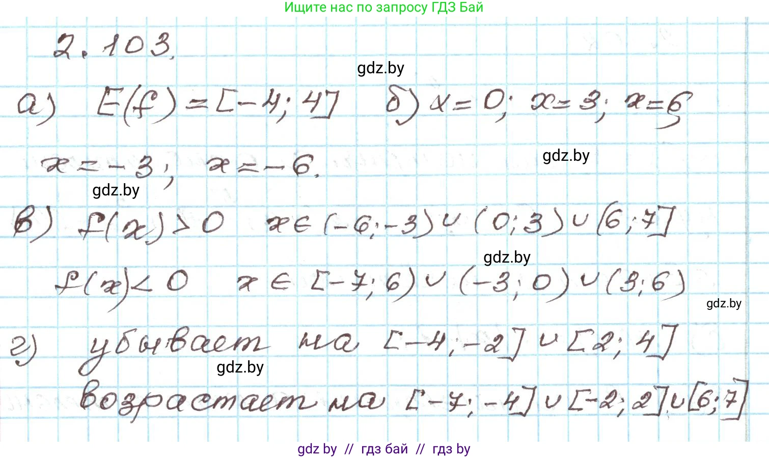 Алгебра, 9 класс Учебник, авторы: Арефьева Ирина Глебовна, Пирютко Ольга Николаевна, издательство Народная асвета, Минск, 2019, голубого цвета, страница 114, номер 2.103, Решение