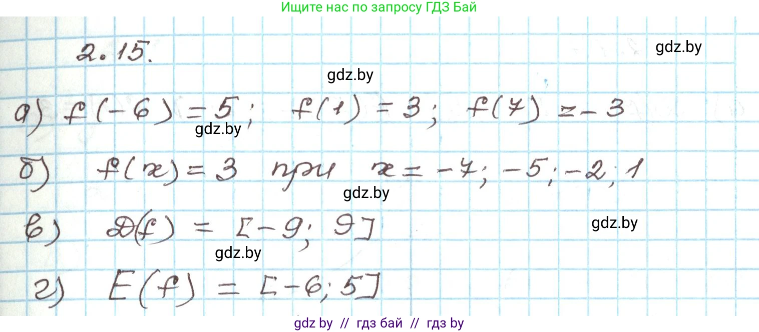 Алгебра, 9 класс Учебник, авторы: Арефьева Ирина Глебовна, Пирютко Ольга Николаевна, издательство Народная асвета, Минск, 2019, голубого цвета, страница 85, номер 2.15, Решение