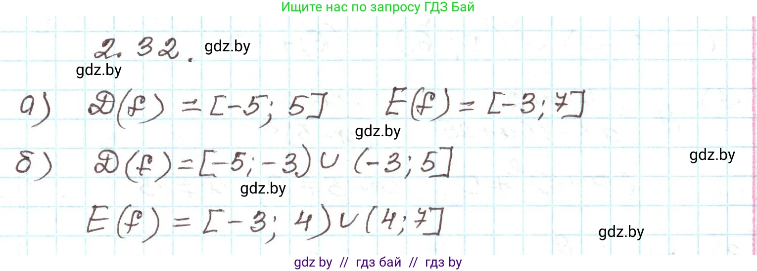 Алгебра, 9 класс Учебник, авторы: Арефьева Ирина Глебовна, Пирютко Ольга Николаевна, издательство Народная асвета, Минск, 2019, голубого цвета, страница 88, номер 2.32, Решение