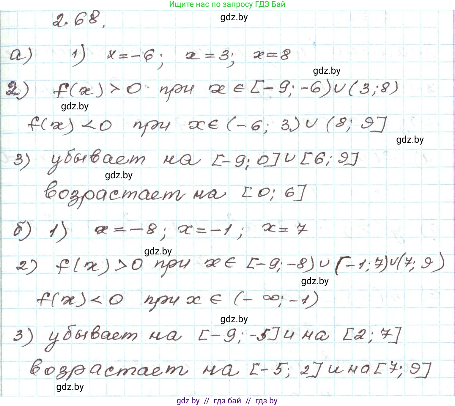 Алгебра, 9 класс Учебник, авторы: Арефьева Ирина Глебовна, Пирютко Ольга Николаевна, издательство Народная асвета, Минск, 2019, голубого цвета, страница 101, номер 2.68, Решение