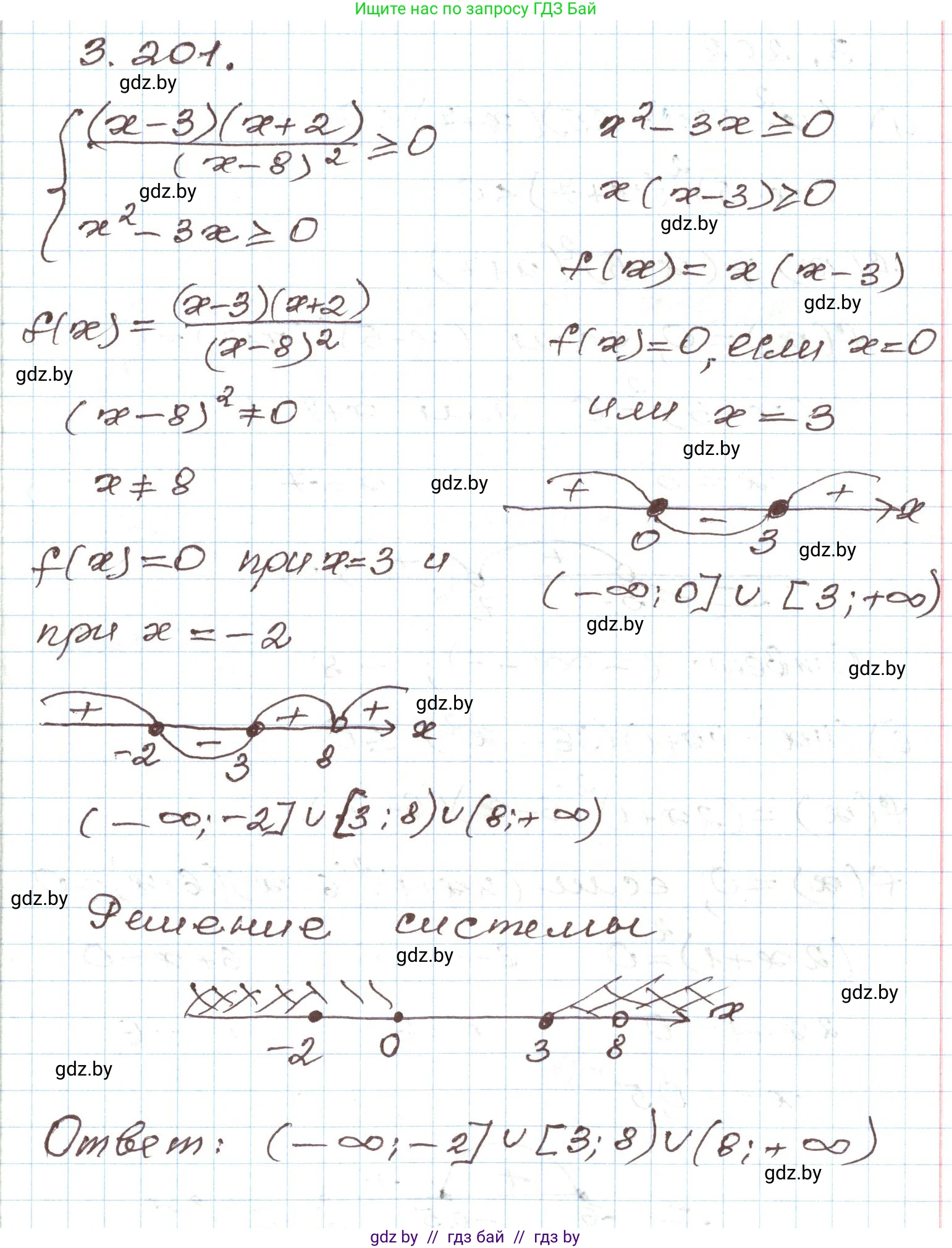 Алгебра, 9 класс Учебник, авторы: Арефьева Ирина Глебовна, Пирютко Ольга Николаевна, издательство Народная асвета, Минск, 2019, голубого цвета, страница 197, номер 3.201, Решение