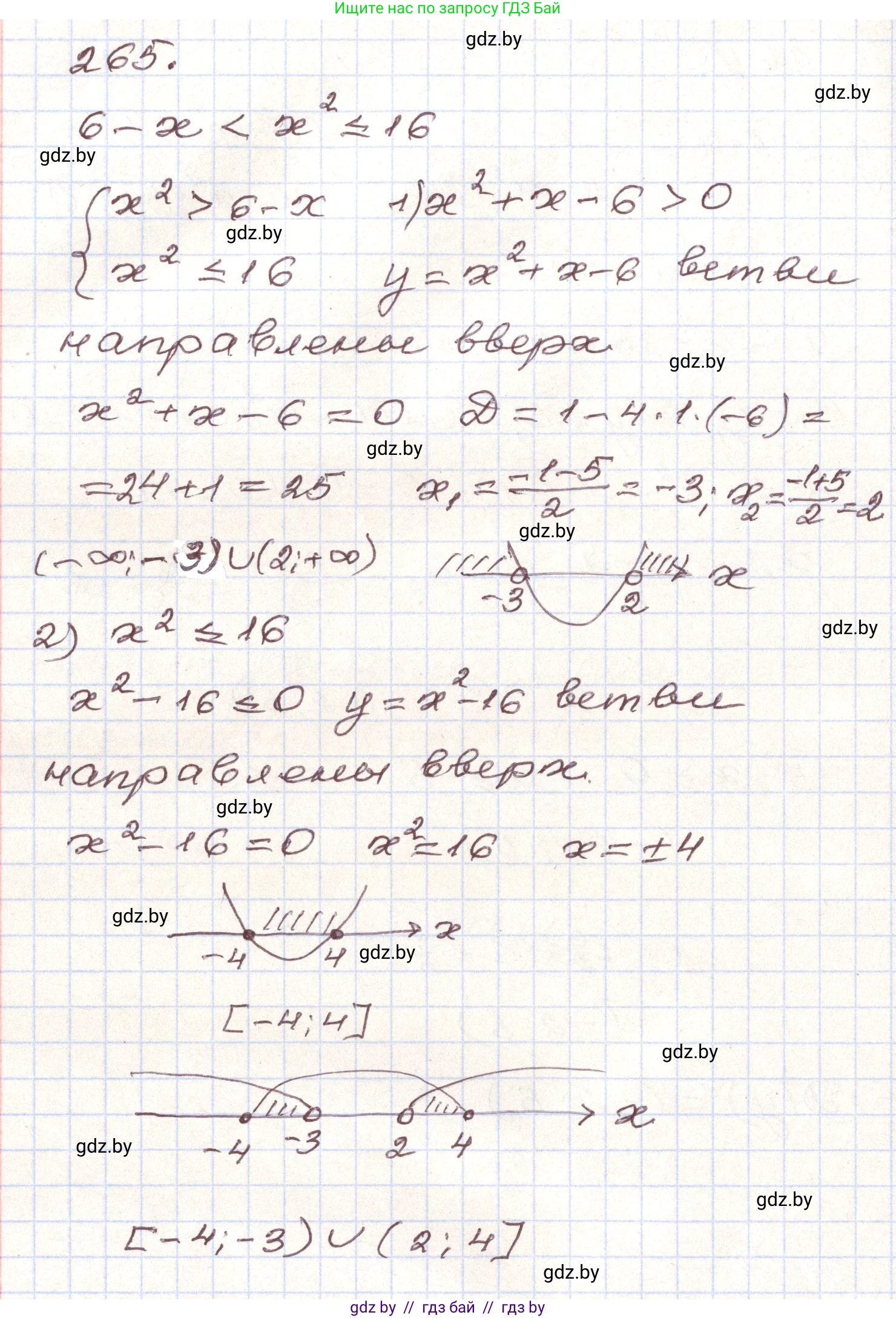 Алгебра, 9 класс Учебник, авторы: Арефьева Ирина Глебовна, Пирютко Ольга Николаевна, издательство Народная асвета, Минск, 2019, голубого цвета, страница 294, номер 265, Решение
