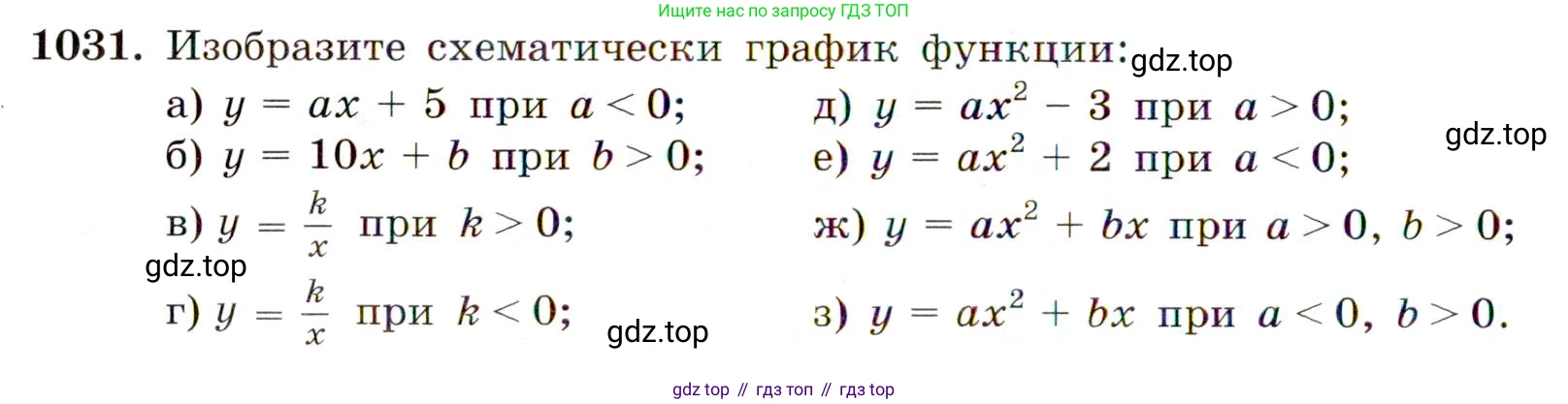 Алгебра, 9 класс Учебник, авторы: Макарычев Юрий Николаевич, Миндюк Нора Григорьевна, Нешков Константин Иванович, Суворова Светлана Борисовна, издательство Просвещение, Москва, 2014 - 2024, страница 240, номер 1031, Условие