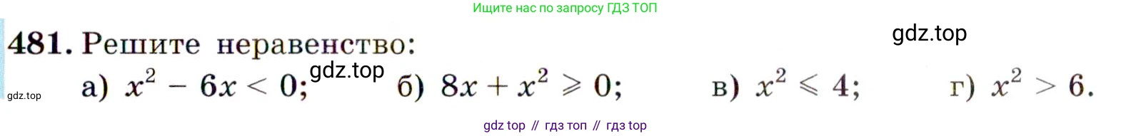 Алгебра, 9 класс Учебник, авторы: Макарычев Юрий Николаевич, Миндюк Нора Григорьевна, Нешков Константин Иванович, Суворова Светлана Борисовна, издательство Просвещение, Москва, 2014 - 2024, страница 125, номер 481, Условие