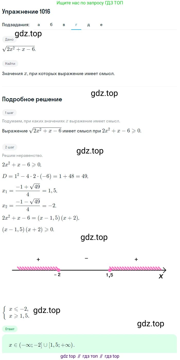 Алгебра, 9 класс Учебник, авторы: Макарычев Юрий Николаевич, Миндюк Нора Григорьевна, Нешков Константин Иванович, Суворова Светлана Борисовна, издательство Просвещение, Москва, 2014 - 2024, страница 238, номер 1016, Решение 1 (продолжение 4)