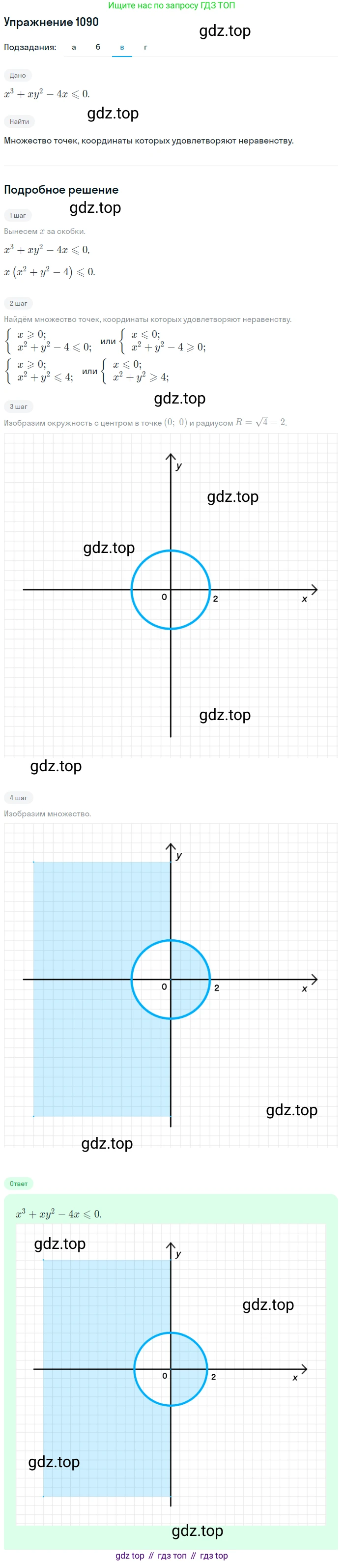Алгебра, 9 класс Учебник, авторы: Макарычев Юрий Николаевич, Миндюк Нора Григорьевна, Нешков Константин Иванович, Суворова Светлана Борисовна, издательство Просвещение, Москва, 2014 - 2024, страница 246, номер 1090, Решение 1 (продолжение 3)