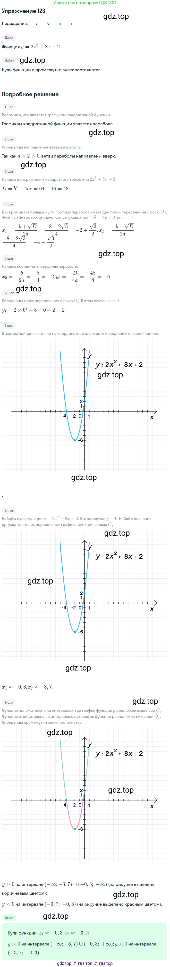 Алгебра, 9 класс Учебник, авторы: Макарычев Юрий Николаевич, Миндюк Нора Григорьевна, Нешков Константин Иванович, Суворова Светлана Борисовна, издательство Просвещение, Москва, 2014 - 2024, страница 47, номер 123, Решение 1