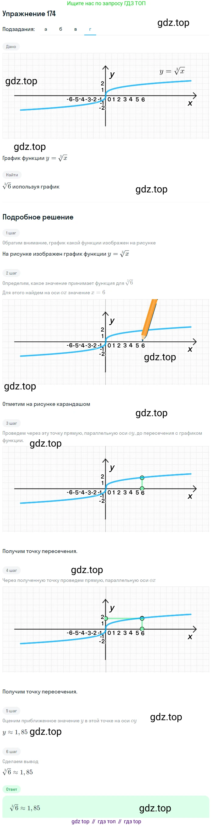 Алгебра, 9 класс Учебник, авторы: Макарычев Юрий Николаевич, Миндюк Нора Григорьевна, Нешков Константин Иванович, Суворова Светлана Борисовна, издательство Просвещение, Москва, 2014 - 2024, страница 59, номер 174, Решение 1 (продолжение 4)