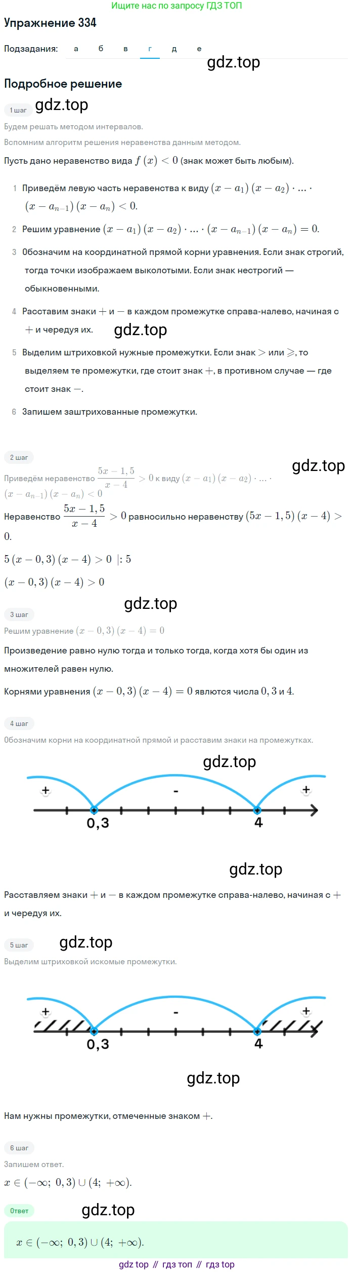 Алгебра, 9 класс Учебник, авторы: Макарычев Юрий Николаевич, Миндюк Нора Григорьевна, Нешков Константин Иванович, Суворова Светлана Борисовна, издательство Просвещение, Москва, 2014 - 2024, страница 97, номер 334, Решение 1 (продолжение 4)