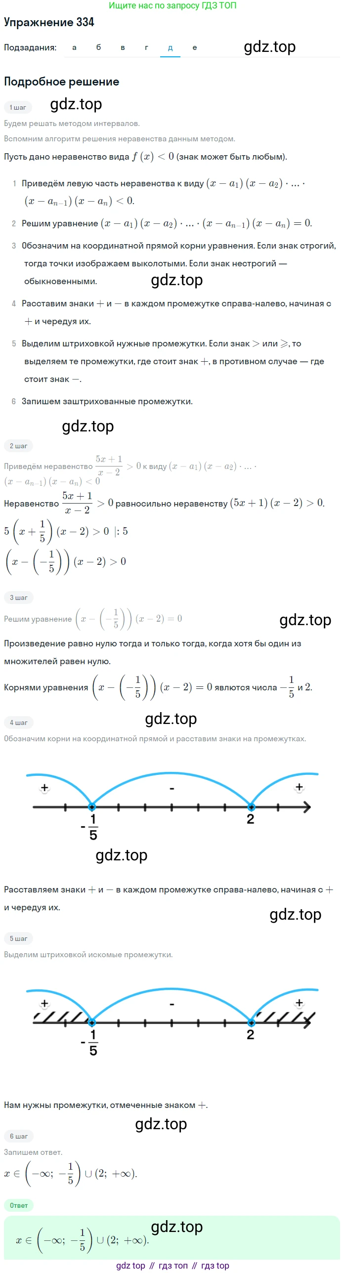 Алгебра, 9 класс Учебник, авторы: Макарычев Юрий Николаевич, Миндюк Нора Григорьевна, Нешков Константин Иванович, Суворова Светлана Борисовна, издательство Просвещение, Москва, 2014 - 2024, страница 97, номер 334, Решение 1 (продолжение 5)