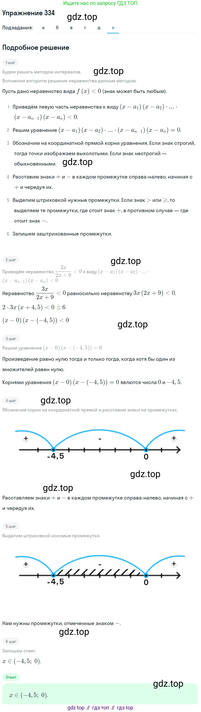 Алгебра, 9 класс Учебник, авторы: Макарычев Юрий Николаевич, Миндюк Нора Григорьевна, Нешков Константин Иванович, Суворова Светлана Борисовна, издательство Просвещение, Москва, 2014 - 2024, страница 97, номер 334, Решение 1 (продолжение 6)