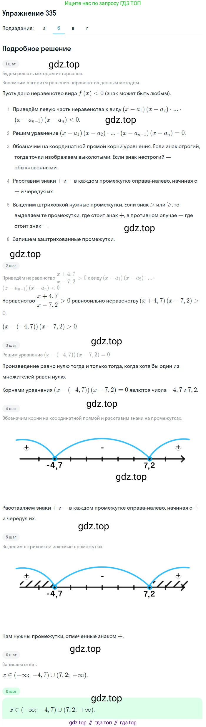 Алгебра, 9 класс Учебник, авторы: Макарычев Юрий Николаевич, Миндюк Нора Григорьевна, Нешков Константин Иванович, Суворова Светлана Борисовна, издательство Просвещение, Москва, 2014 - 2024, страница 97, номер 335, Решение 1