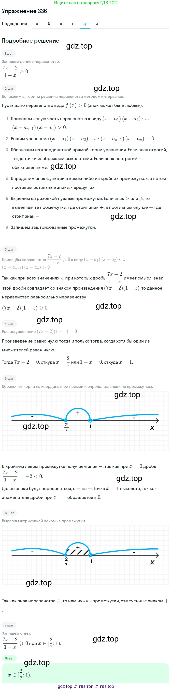 Алгебра, 9 класс Учебник, авторы: Макарычев Юрий Николаевич, Миндюк Нора Григорьевна, Нешков Константин Иванович, Суворова Светлана Борисовна, издательство Просвещение, Москва, 2014 - 2024, страница 97, номер 336, Решение 1 (продолжение 3)