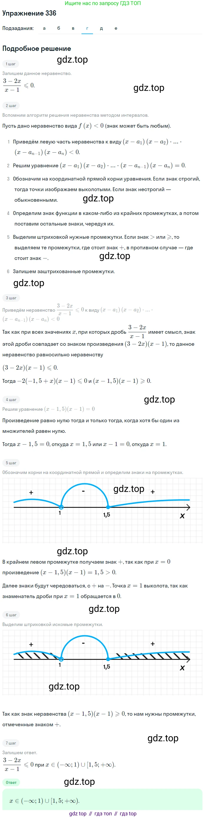 Алгебра, 9 класс Учебник, авторы: Макарычев Юрий Николаевич, Миндюк Нора Григорьевна, Нешков Константин Иванович, Суворова Светлана Борисовна, издательство Просвещение, Москва, 2014 - 2024, страница 97, номер 336, Решение 1 (продолжение 5)