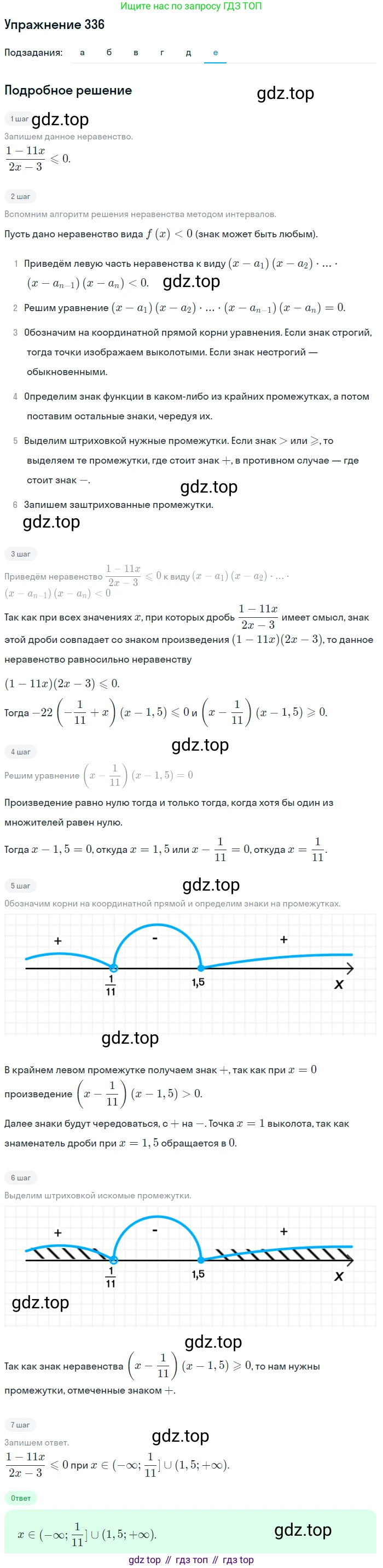 Алгебра, 9 класс Учебник, авторы: Макарычев Юрий Николаевич, Миндюк Нора Григорьевна, Нешков Константин Иванович, Суворова Светлана Борисовна, издательство Просвещение, Москва, 2014 - 2024, страница 97, номер 336, Решение 1 (продолжение 6)