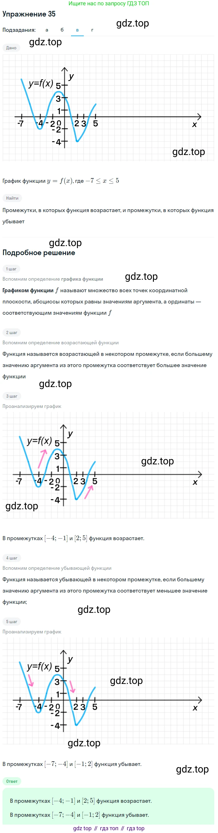 Алгебра, 9 класс Учебник, авторы: Макарычев Юрий Николаевич, Миндюк Нора Григорьевна, Нешков Константин Иванович, Суворова Светлана Борисовна, издательство Просвещение, Москва, 2014 - 2024, страница 19, номер 35, Решение 1 (продолжение 2)