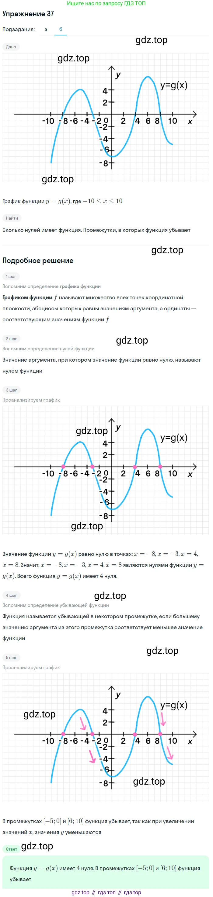 Алгебра, 9 класс Учебник, авторы: Макарычев Юрий Николаевич, Миндюк Нора Григорьевна, Нешков Константин Иванович, Суворова Светлана Борисовна, издательство Просвещение, Москва, 2014 - 2024, страница 20, номер 37, Решение 1 (продолжение 2)