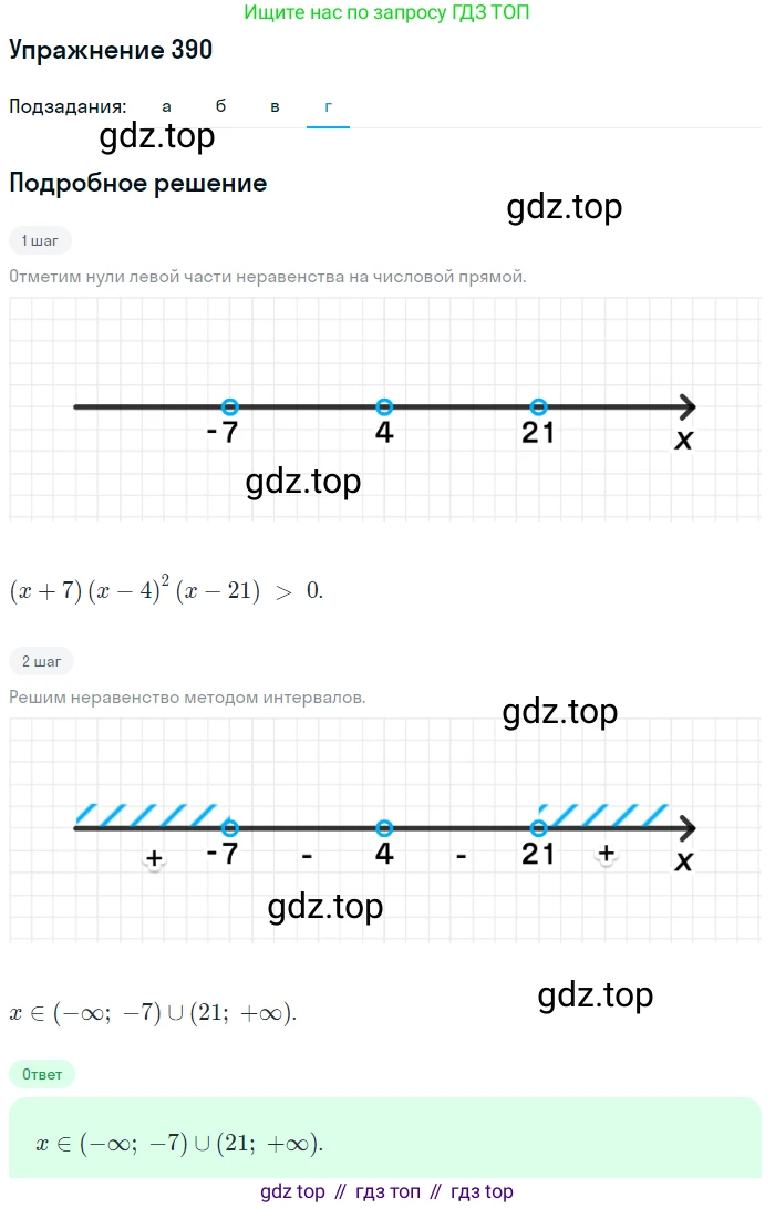 Алгебра, 9 класс Учебник, авторы: Макарычев Юрий Николаевич, Миндюк Нора Григорьевна, Нешков Константин Иванович, Суворова Светлана Борисовна, издательство Просвещение, Москва, 2014 - 2024, страница 107, номер 390, Решение 1 (продолжение 4)