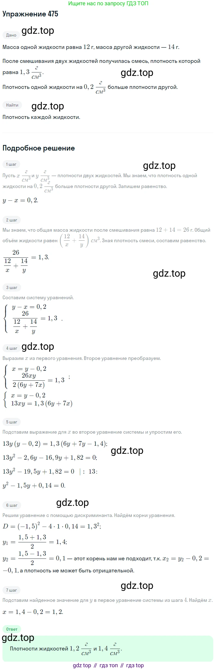 Алгебра, 9 класс Учебник, авторы: Макарычев Юрий Николаевич, Миндюк Нора Григорьевна, Нешков Константин Иванович, Суворова Светлана Борисовна, издательство Просвещение, Москва, 2014 - 2024, страница 124, номер 475, Решение 1