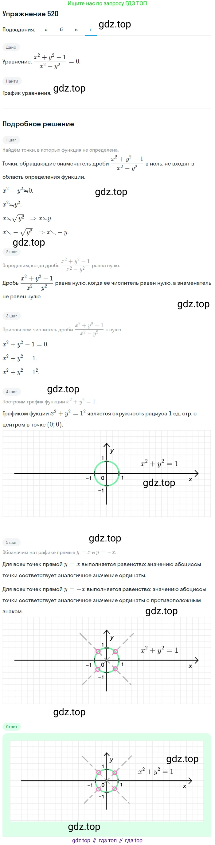 Алгебра, 9 класс Учебник, авторы: Макарычев Юрий Николаевич, Миндюк Нора Григорьевна, Нешков Константин Иванович, Суворова Светлана Борисовна, издательство Просвещение, Москва, 2014 - 2024, страница 139, номер 520, Решение 1 (продолжение 4)