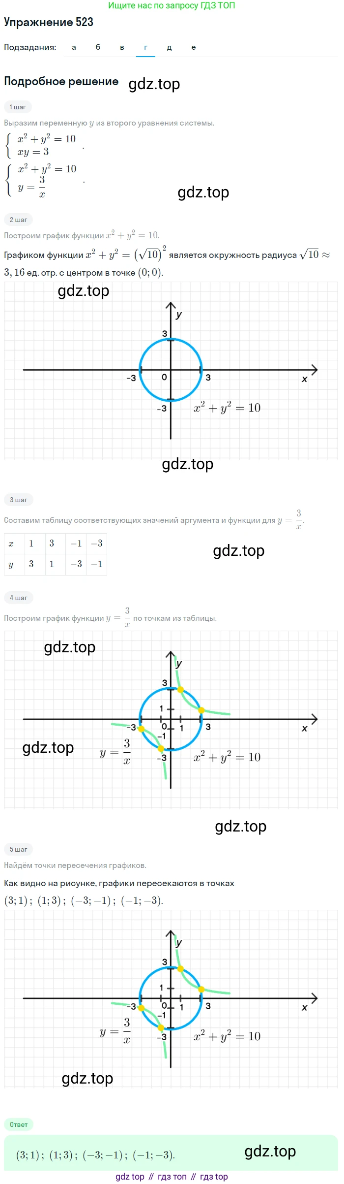 Алгебра, 9 класс Учебник, авторы: Макарычев Юрий Николаевич, Миндюк Нора Григорьевна, Нешков Константин Иванович, Суворова Светлана Борисовна, издательство Просвещение, Москва, 2014 - 2024, страница 139, номер 523, Решение 1 (продолжение 4)