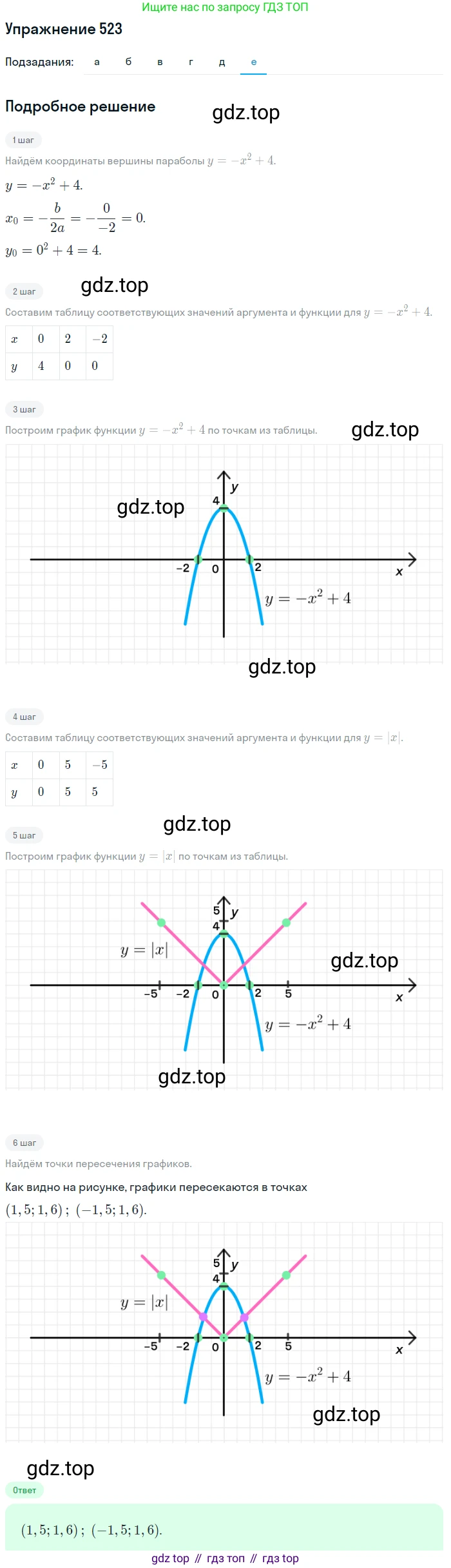 Алгебра, 9 класс Учебник, авторы: Макарычев Юрий Николаевич, Миндюк Нора Григорьевна, Нешков Константин Иванович, Суворова Светлана Борисовна, издательство Просвещение, Москва, 2014 - 2024, страница 139, номер 523, Решение 1 (продолжение 6)