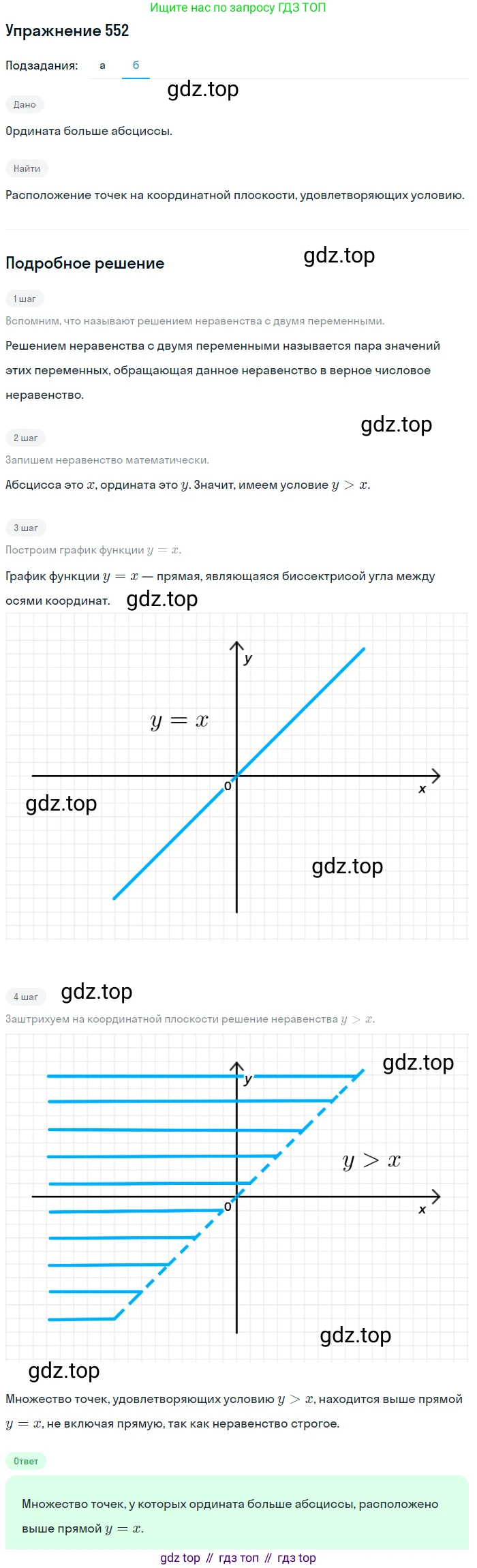 Алгебра, 9 класс Учебник, авторы: Макарычев Юрий Николаевич, Миндюк Нора Григорьевна, Нешков Константин Иванович, Суворова Светлана Борисовна, издательство Просвещение, Москва, 2014 - 2024, страница 142, номер 552, Решение 1 (продолжение 2)