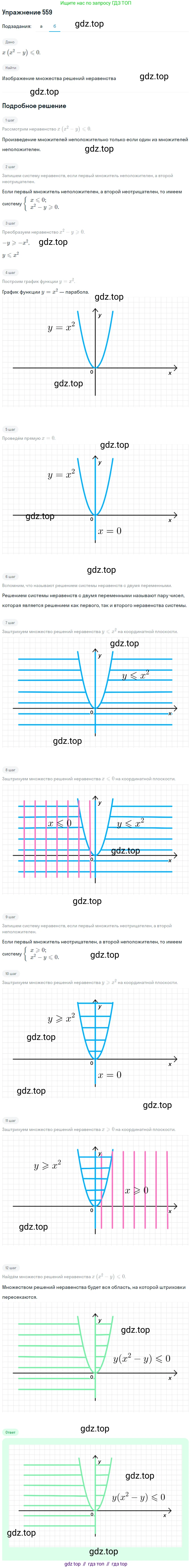 Алгебра, 9 класс Учебник, авторы: Макарычев Юрий Николаевич, Миндюк Нора Григорьевна, Нешков Константин Иванович, Суворова Светлана Борисовна, издательство Просвещение, Москва, 2014 - 2024, страница 143, номер 559, Решение 1 (продолжение 2)