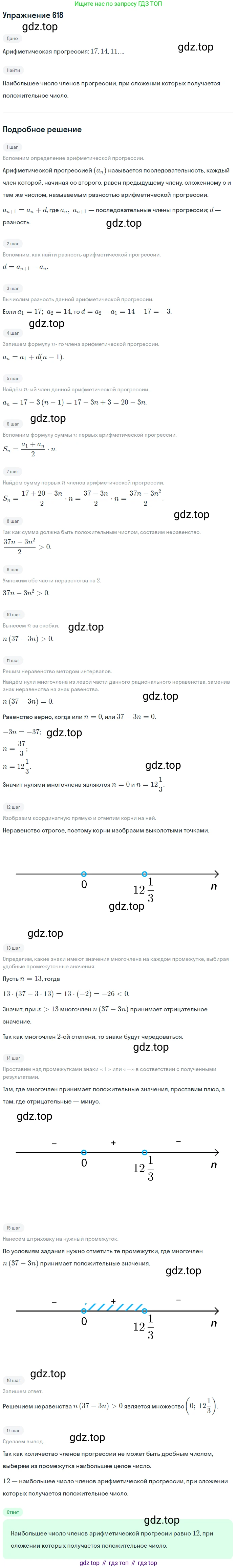 Алгебра, 9 класс Учебник, авторы: Макарычев Юрий Николаевич, Миндюк Нора Григорьевна, Нешков Константин Иванович, Суворова Светлана Борисовна, издательство Просвещение, Москва, 2014 - 2024, страница 160, номер 618, Решение 1