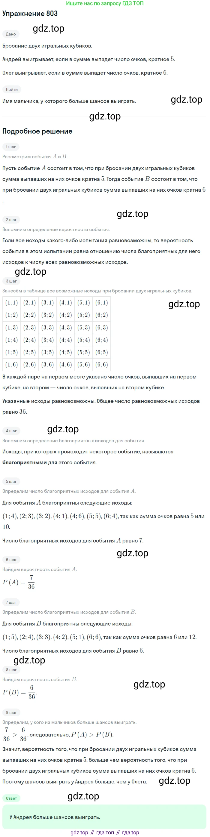 Алгебра, 9 класс Учебник, авторы: Макарычев Юрий Николаевич, Миндюк Нора Григорьевна, Нешков Константин Иванович, Суворова Светлана Борисовна, издательство Просвещение, Москва, 2014 - 2024, страница 208, номер 803, Решение 1