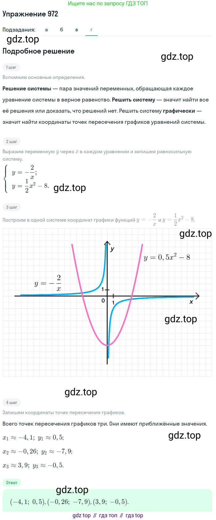 Алгебра, 9 класс Учебник, авторы: Макарычев Юрий Николаевич, Миндюк Нора Григорьевна, Нешков Константин Иванович, Суворова Светлана Борисовна, издательство Просвещение, Москва, 2014 - 2024, страница 233, номер 972, Решение 1 (продолжение 4)