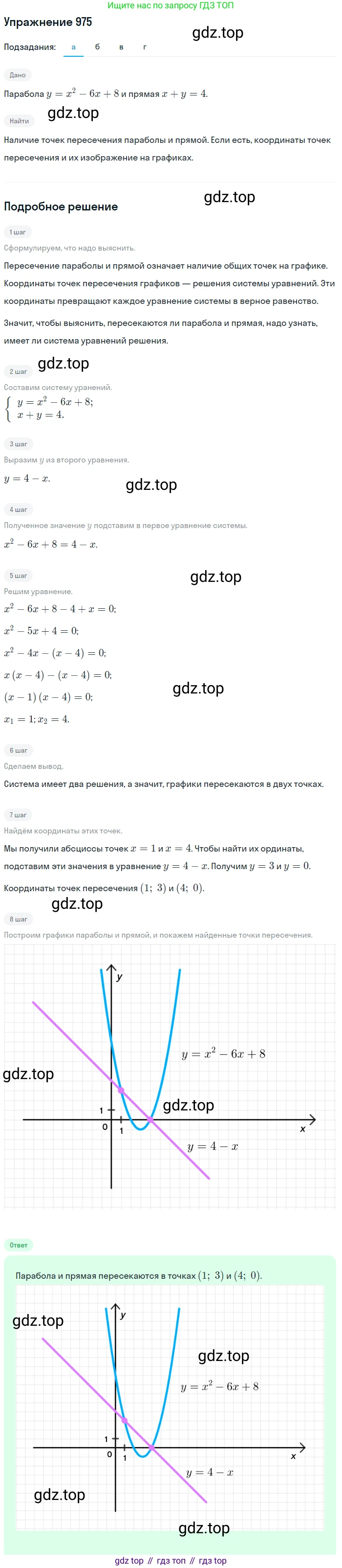 Алгебра, 9 класс Учебник, авторы: Макарычев Юрий Николаевич, Миндюк Нора Григорьевна, Нешков Константин Иванович, Суворова Светлана Борисовна, издательство Просвещение, Москва, 2014 - 2024, страница 233, номер 975, Решение 1