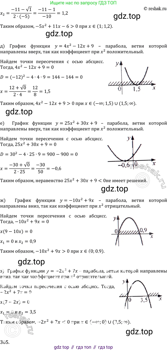 Алгебра, 9 класс Учебник, авторы: Макарычев Юрий Николаевич, Миндюк Нора Григорьевна, Нешков Константин Иванович, Суворова Светлана Борисовна, издательство Просвещение, Москва, 2014 - 2024, страница 90, номер 304, Решение 2 (продолжение 2)