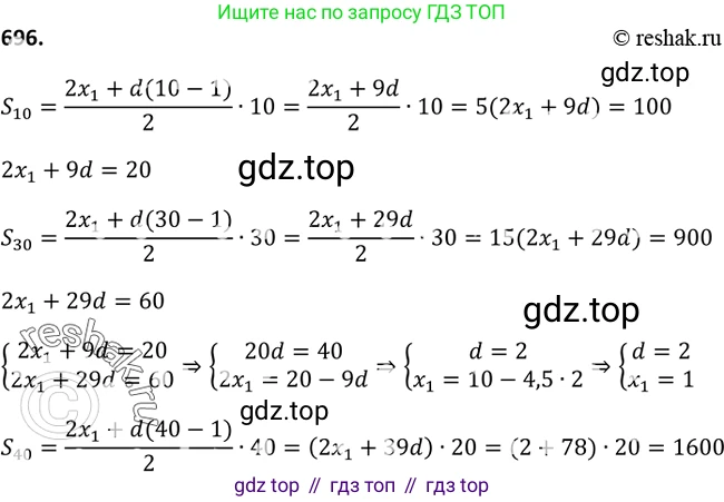 Алгебра, 9 класс Учебник, авторы: Макарычев Юрий Николаевич, Миндюк Нора Григорьевна, Нешков Константин Иванович, Суворова Светлана Борисовна, издательство Просвещение, Москва, 2014 - 2024, страница 179, номер 696, Решение 2