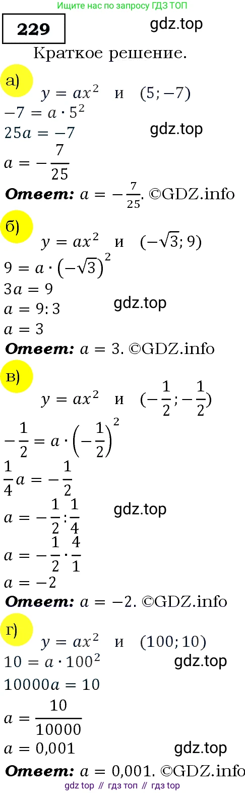 Алгебра, 9 класс Учебник, авторы: Макарычев Юрий Николаевич, Миндюк Нора Григорьевна, Нешков Константин Иванович, Суворова Светлана Борисовна, издательство Просвещение, Москва, 2014 - 2024, страница 71, номер 229, Решение 3