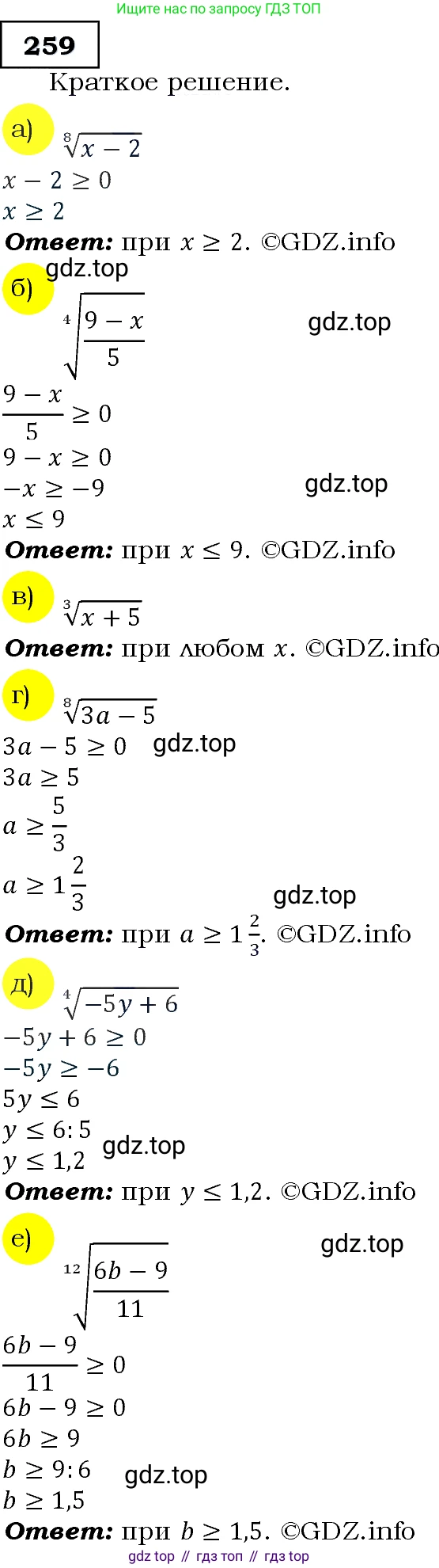 Алгебра, 9 класс Учебник, авторы: Макарычев Юрий Николаевич, Миндюк Нора Григорьевна, Нешков Константин Иванович, Суворова Светлана Борисовна, издательство Просвещение, Москва, 2014 - 2024, страница 74, номер 259, Решение 3