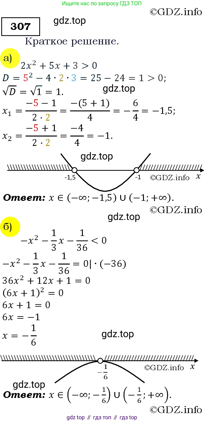 Алгебра, 9 класс Учебник, авторы: Макарычев Юрий Николаевич, Миндюк Нора Григорьевна, Нешков Константин Иванович, Суворова Светлана Борисовна, издательство Просвещение, Москва, 2014 - 2024, страница 90, номер 307, Решение 3