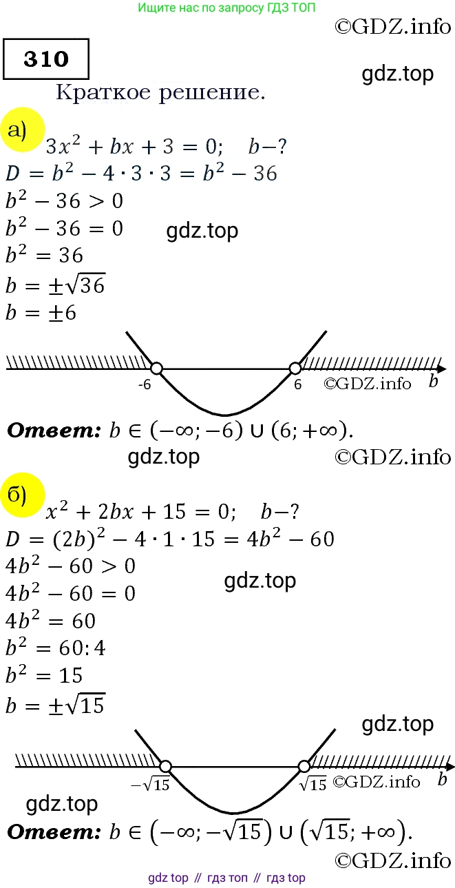 Алгебра, 9 класс Учебник, авторы: Макарычев Юрий Николаевич, Миндюк Нора Григорьевна, Нешков Константин Иванович, Суворова Светлана Борисовна, издательство Просвещение, Москва, 2014 - 2024, страница 91, номер 310, Решение 3