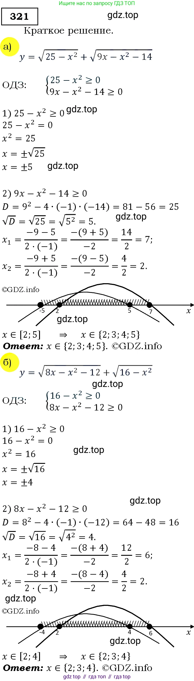 Алгебра, 9 класс Учебник, авторы: Макарычев Юрий Николаевич, Миндюк Нора Григорьевна, Нешков Константин Иванович, Суворова Светлана Борисовна, издательство Просвещение, Москва, 2014 - 2024, страница 92, номер 321, Решение 3